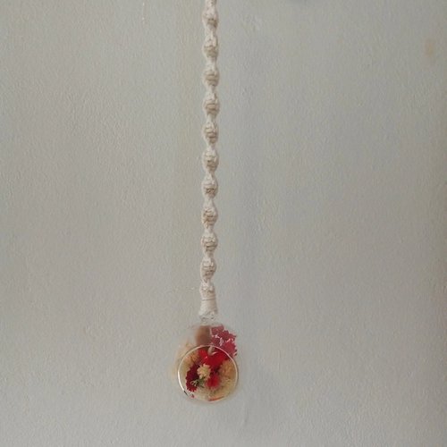 Suspension boule verre en macramé