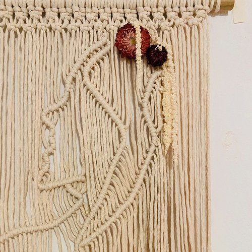 Tenture murale macramé line art