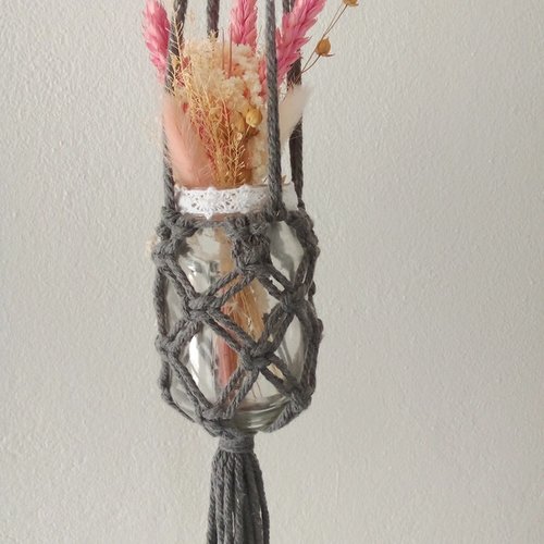 Vase a suspendre macramé