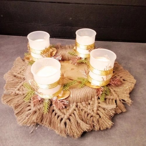 Couronne de l'avent  macramé