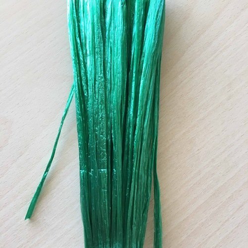 Raphia irisé couleur vert émeraude