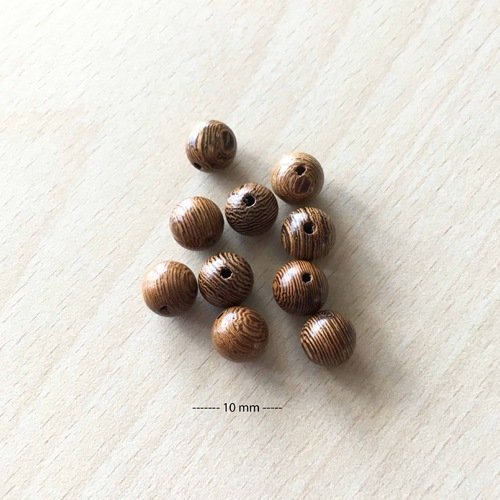 Perles en bois "ailes de poulet"  10 mm 