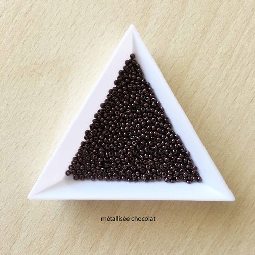 Sachet de perles de rocaille 2,3 mm  métallisée chocolat