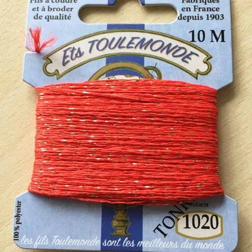 Fil à broder tonkin 1020 rouge