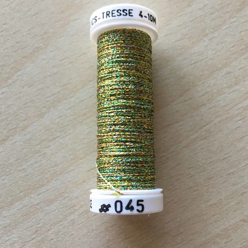 Bobine de fil métallisé au ver à soie 045 tressé 4 chiné