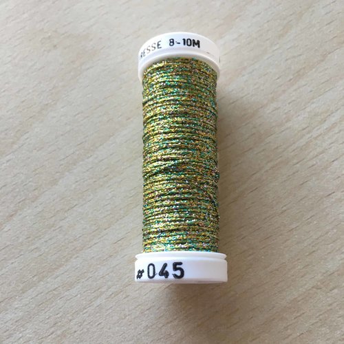 Bobine de fil métallisé au ver à soie 045 tressé 8 chiné