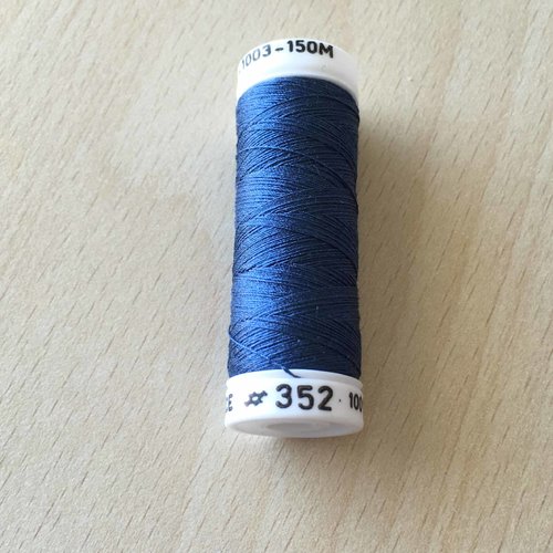 Bobine de fils de soie 1003   "au ver à soie" 352 bleu gris foncé