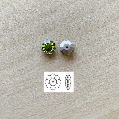 Strass swarovski marguerite lochrose 8 mm parrot green