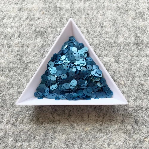 Paillette trou en haut  blue sapphire satiné 4 mm