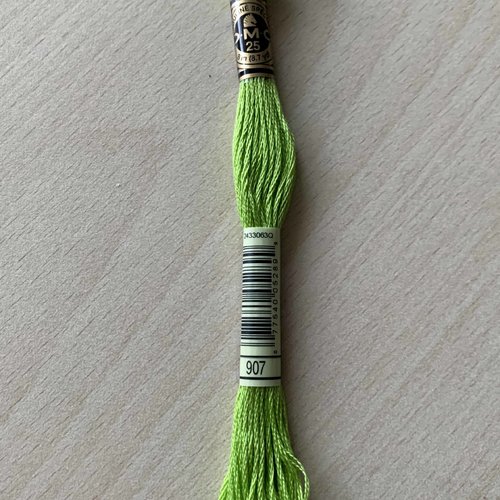 Dmc mouliné 907 granny smith    six brins