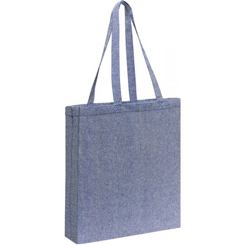 Shopping bag ou tote bag à customiser broadway" bleu chiné avec fond