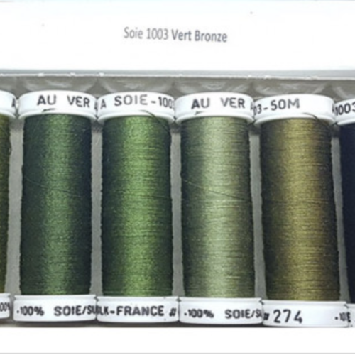 Pack de fils de soie 1003 "vert bronze"