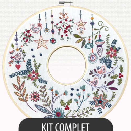 Kit de broderie: couronne d'hiver