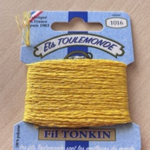 Fil à broder tonkin 1016 jaune lamé or