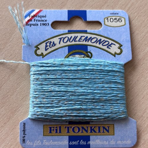Fil à broder tonkin 1056 eau lamé or