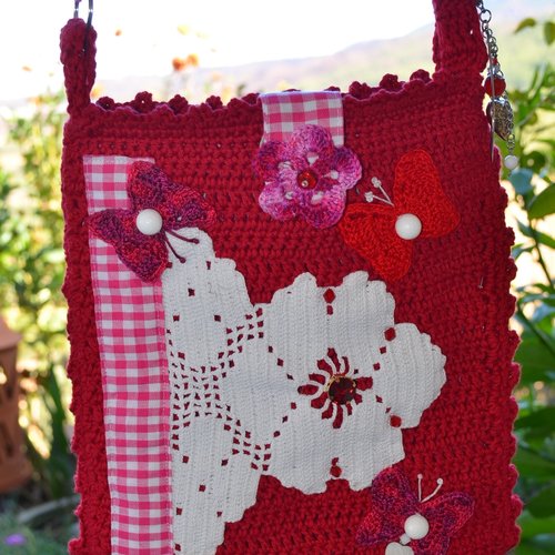 Sac bandoulière au crochet pour femme, à porter sur l’épaule et croisé