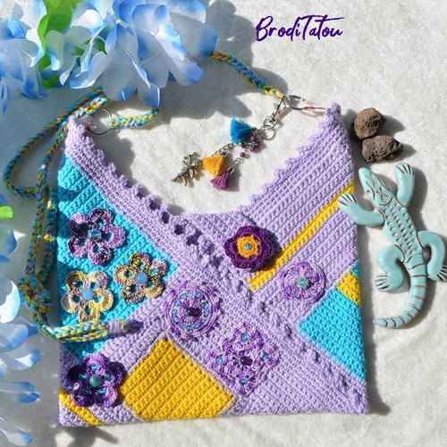 Sac bandoulière au crochet tendance, à porter sur l’épaule et croisé