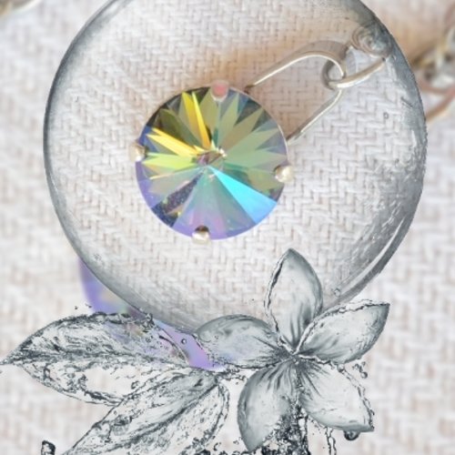 Pendentif sur chaîne forme rond en cristal