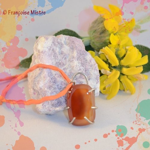 Collier pierre naturelle cornaline