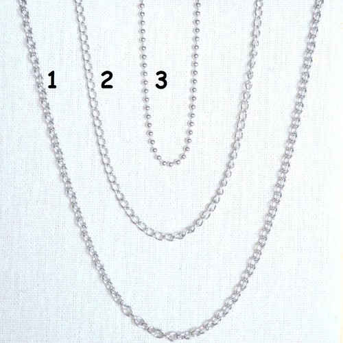 Chaîne / collier bille, maille ronde ou maille plate en acier inoxydable
