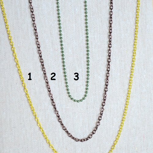 Chaîne / collier bille, maille ronde en métal
