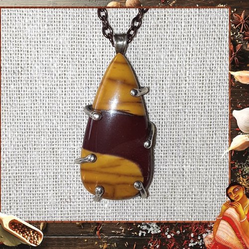 Pendentif pierre naturelle sur argent massif