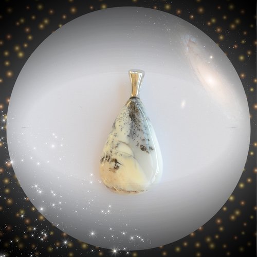 Pendentif en pierre naturelle opale denditrique