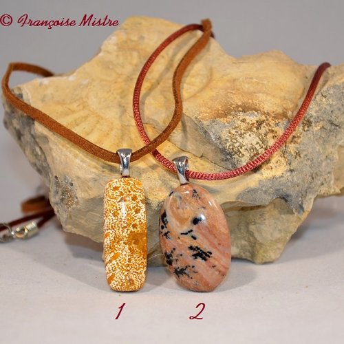 Pendentif en pierre naturelle opale denditrique