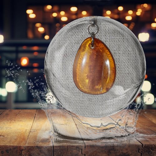 Collier pierre naturelle ambre