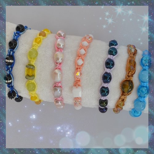 Bracelets macramé et pierres ou cristal naturelles