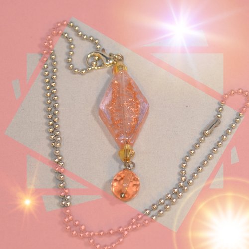 Collier chic pour verre soufflé et cristal saumon