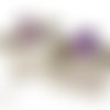 Peignes à cheveux cabochons " poupée russe kawaii " fleurs violettes cabochon bijou fantaisie fantaisie