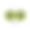 Boucles d'oreilles puces * kiwi * cabochon verre acier inoxydable vert 