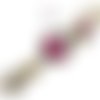Bijou de sac " vétérinaire qui déchire " bijou cadeau cabochon noir rose verre 