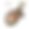 Bijou de sac * vénus * cabochon bronze marron rétro beige perles verre 