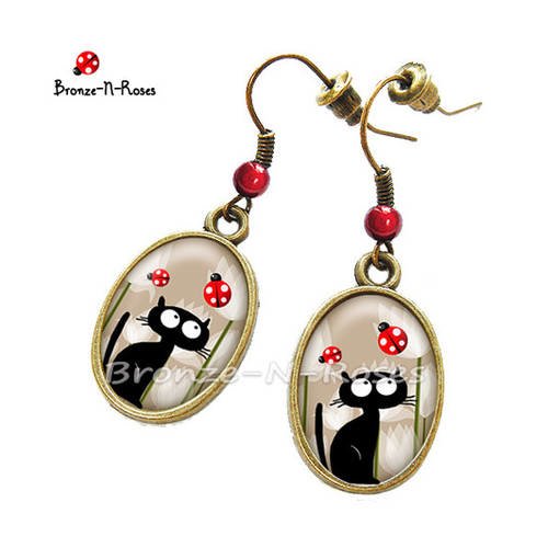 Boucles d'oreilles chat noir costume bijoux cadeau amusant jolies boucles d' oreilles en angle