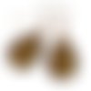 Boucles d'oreilles gouttes " arbre de vie " cabochon bronze pendant gustav klimt reproduction verre