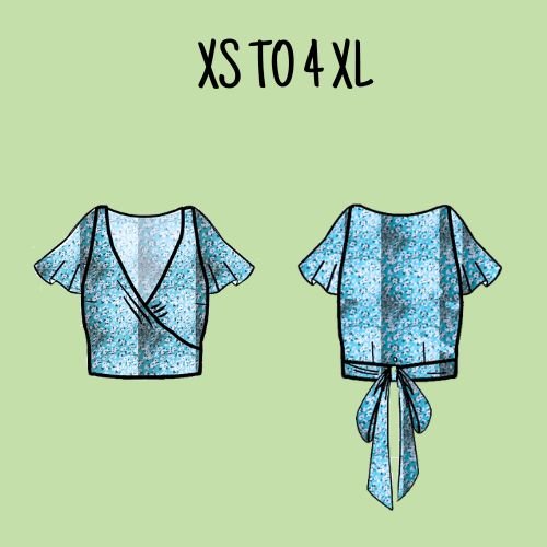 Patron de couture pdf femme crop top noué dans le dos avec tutoriel vidéo