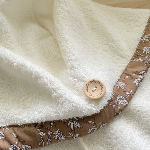 Serviette de tête - serviette turban pour cheveux en éponge coton écru