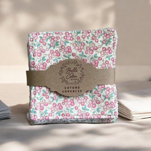 Lot de 10 lingettes démaquillantes lavables éponge bambou et coton - 10x10cm
