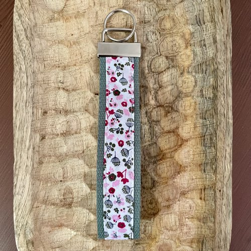 Porte clés dragonne 100% coton imprimé