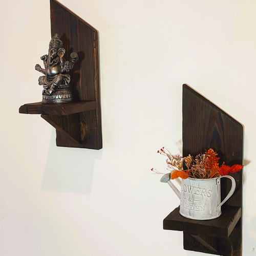 Lot de 2 étagères murales en bois