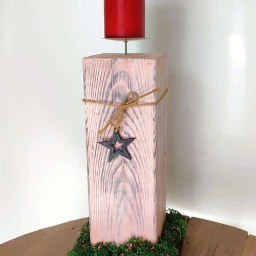 Bougeoir en bois décoratif