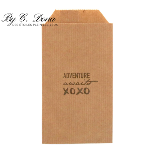 1 sachet kraft - adventure awaits xoxo - 7 x 12 cm