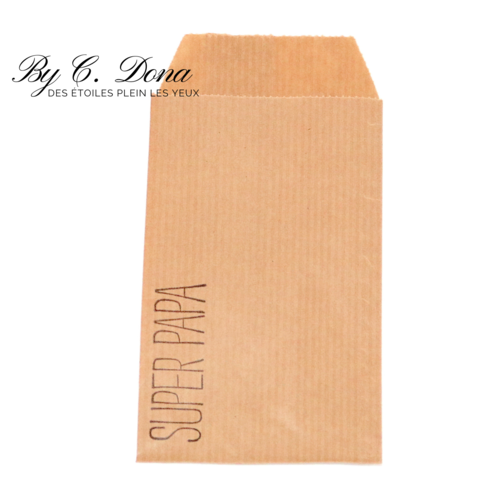 1 sachet kraft - super papa - 7 x 12 cm