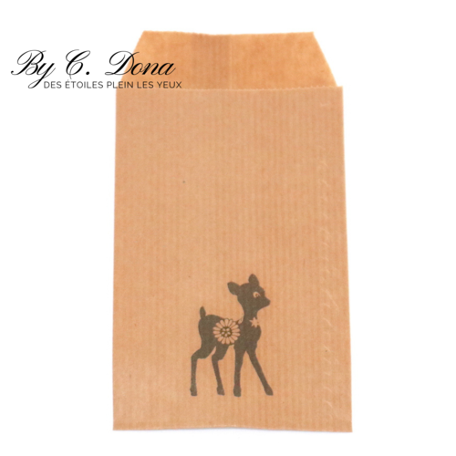 1 sachet kraft - faon - 7 x 12 cm