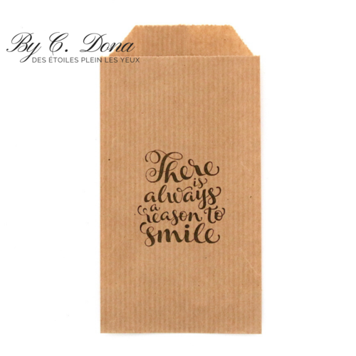 1 sachet kraft - there is always a reason to smile - 7 x 12 cm