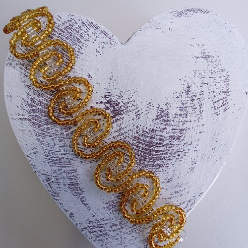 Bracelet spirale couleur or et argent