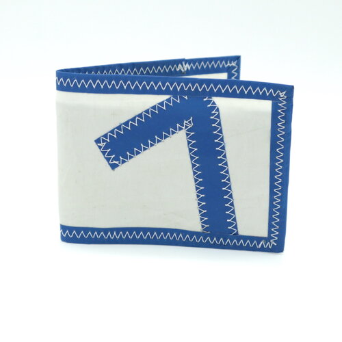 Porte-cartes en voile recyclée 7 bleu