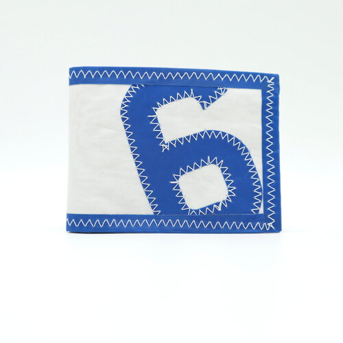 Porte-cartes en voile recyclée 6 bleu